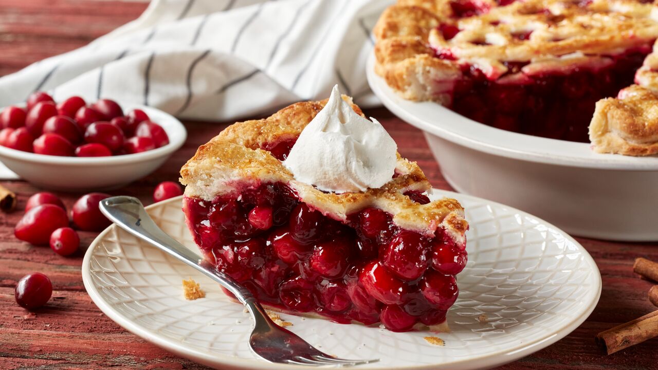 cranberry pie baked with c&h granulated sugar from easy baking tub