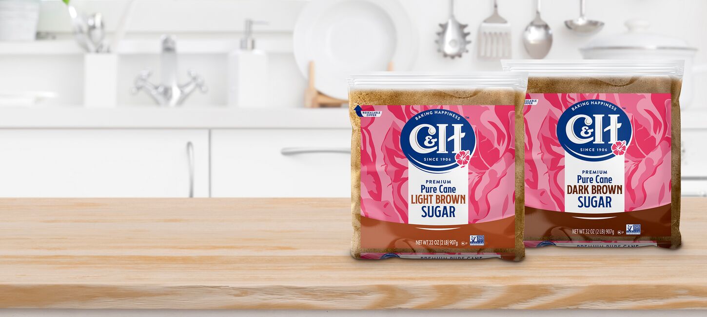 c&h sugar resealable and recyclable zipper bags to keep brown sugar fresh