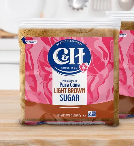 c&h brown sugar resealable and recyclable zipper bags for fresh brown sugar