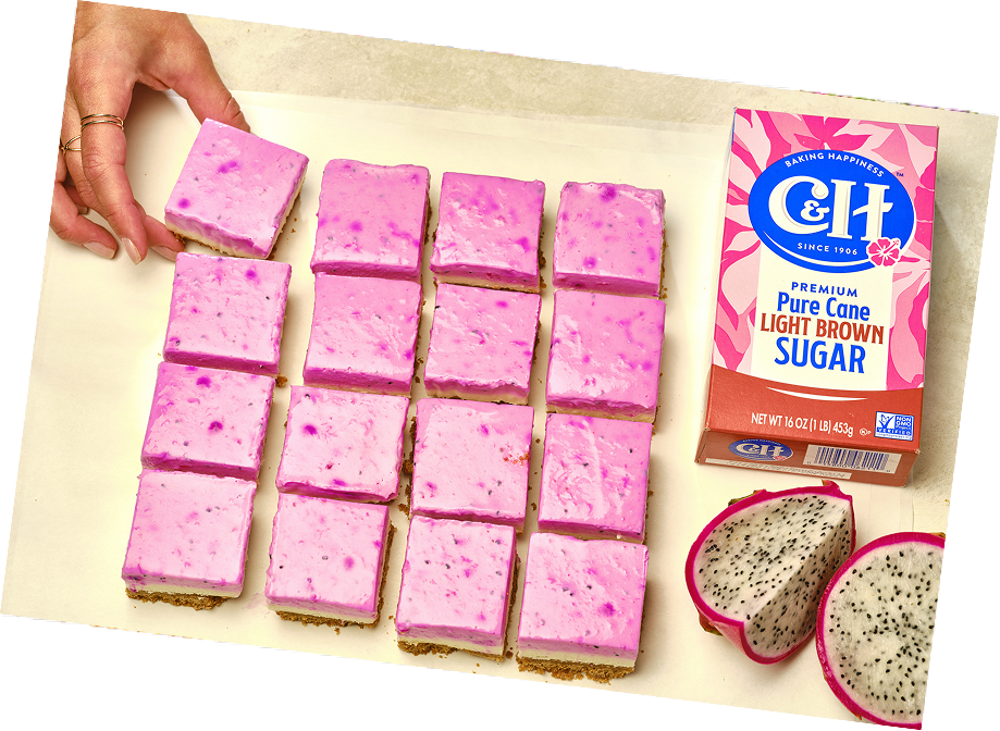 No-Bake Dragon Fruit Cheesecake Bars